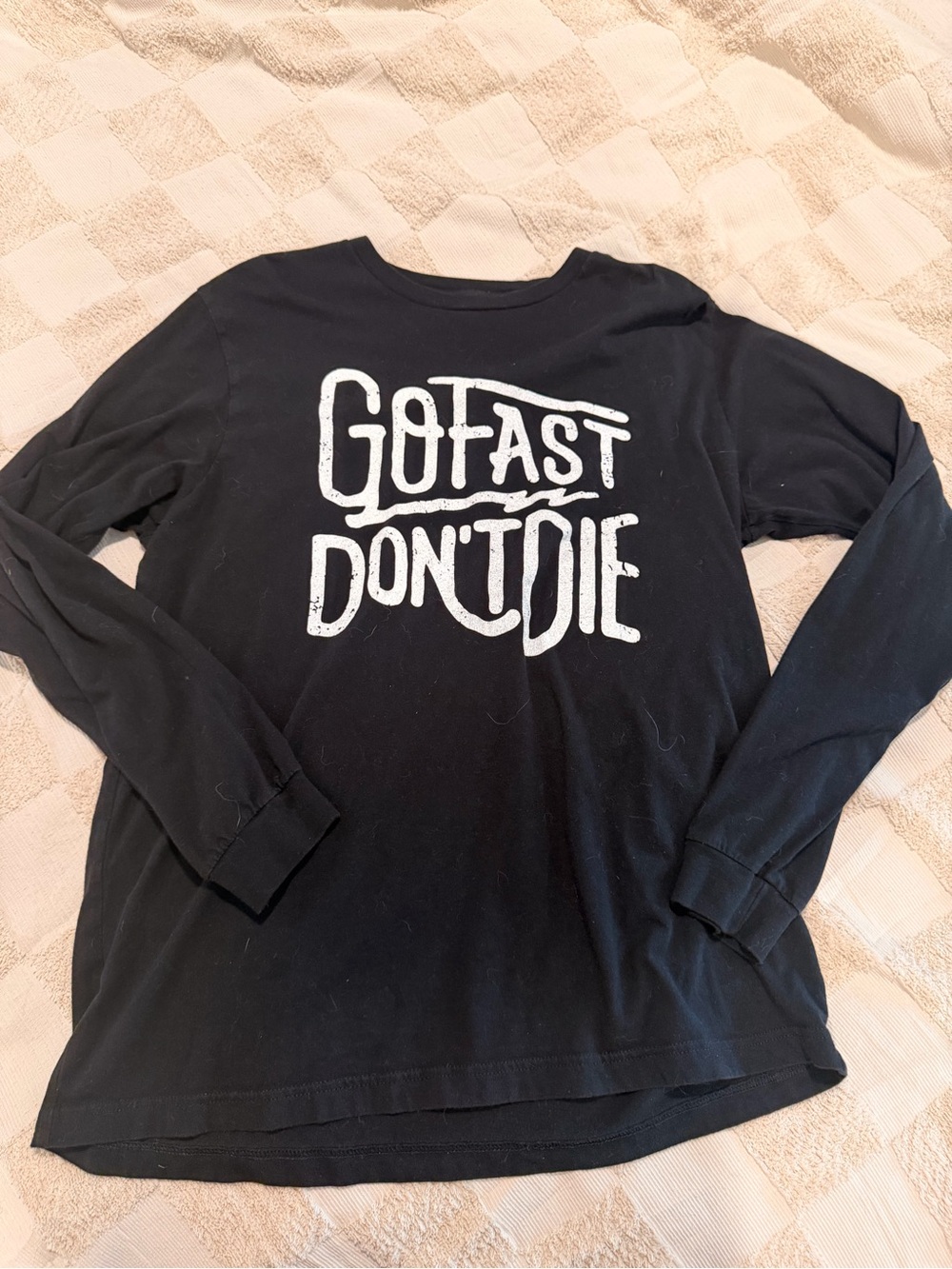- "Go Fast Don't Die classic bug logo ling sleeve tshirt